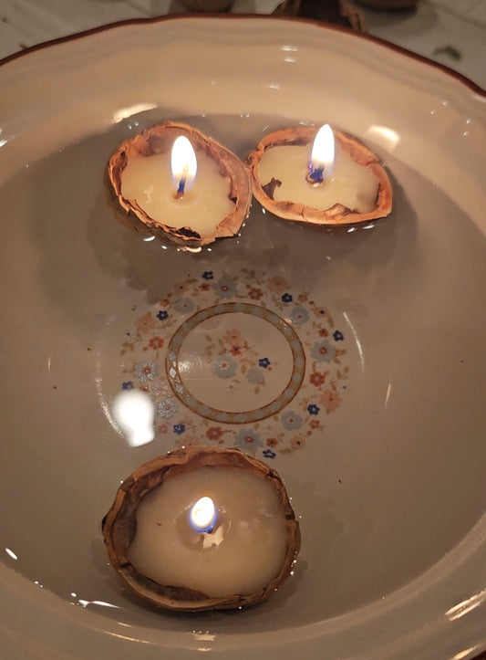 Odd & ends-Walnut Shell Tea light Candles (5pk) Multiple Scents